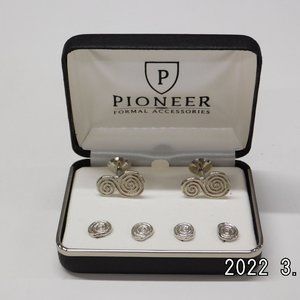 Pioneer Formal Accessories Men's Silver Cuff Links